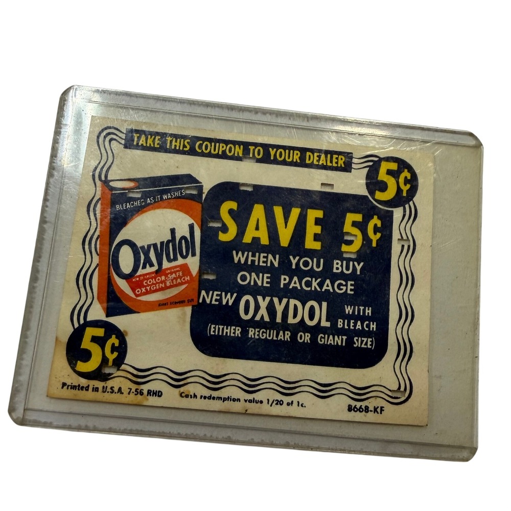 Vintage 1956 Oxydol Detergent 5 Cent Coupon